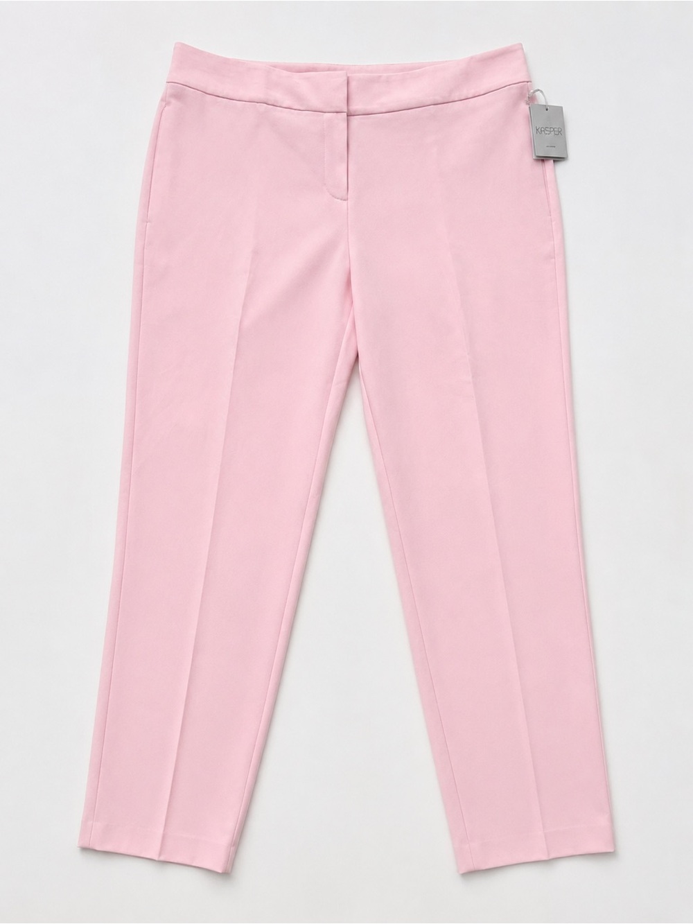 Kasper Stretch Crepe Straight Leg Dress Pants Elastic Sides Pink 14W Plus NEW